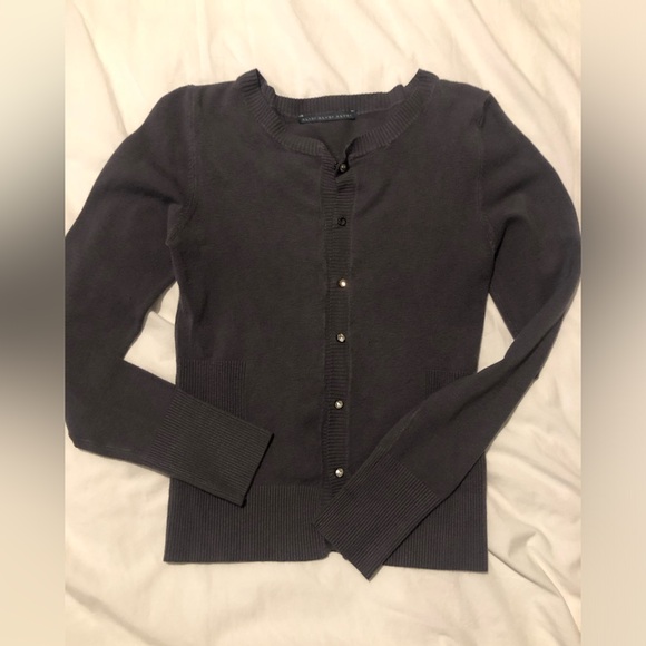 Alysi alysi alysi gray cardigan leather patch GUC 886 - Picture 9 of 9